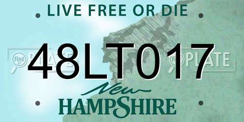 48LT017 New Hampshire License Plate