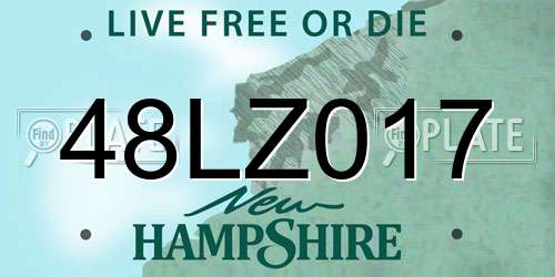 48LZ017 New Hampshire License Plate