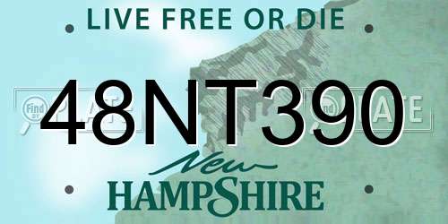 48NT390 New Hampshire License Plate