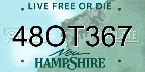 48OT367 New Hampshire License Plate