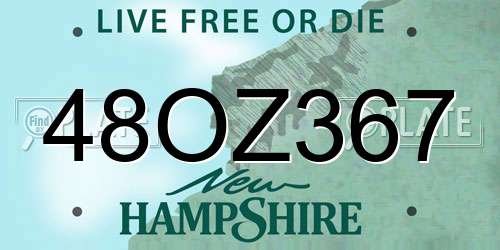 48OZ367 New Hampshire License Plate