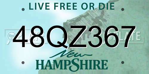 48QZ367 New Hampshire License Plate