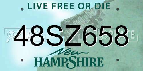 48SZ658 New Hampshire License Plate