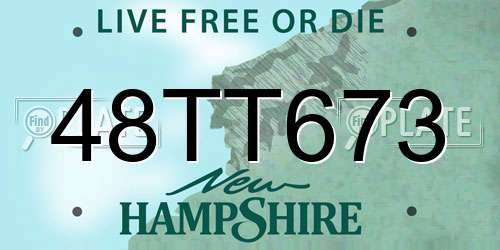 48TT673 New Hampshire License Plate