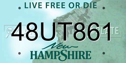 48UT861 New Hampshire License Plate