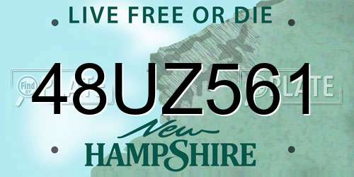 48UZ561 New Hampshire License Plate