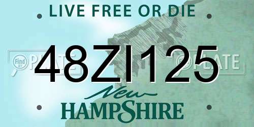 48ZI125 New Hampshire License Plate