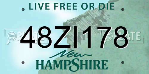 48ZI178 New Hampshire License Plate