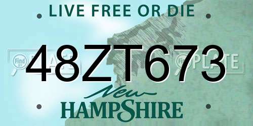 48ZT673 New Hampshire License Plate