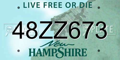 48ZZ673 New Hampshire License Plate
