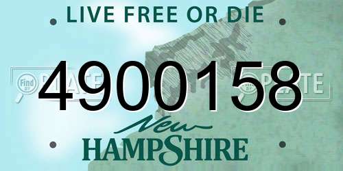 4900158 New Hampshire License Plate