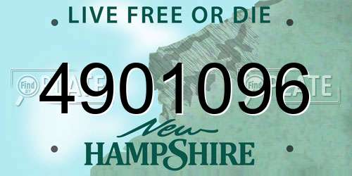 4901096 New Hampshire License Plate