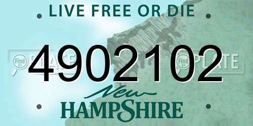 4902102 New Hampshire License Plate