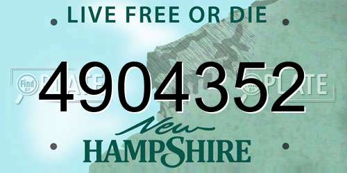 4904352 New Hampshire License Plate