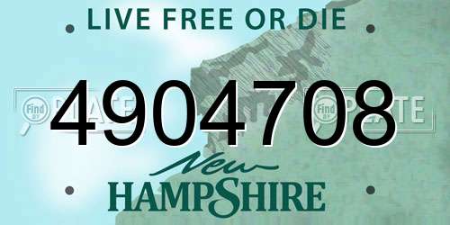 4904708 New Hampshire License Plate
