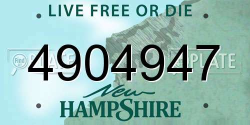 4904947 New Hampshire License Plate