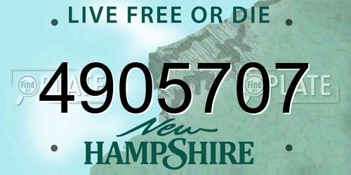 4905707 New Hampshire License Plate