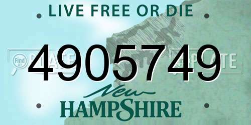 4905749 New Hampshire License Plate