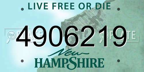4906219 New Hampshire License Plate