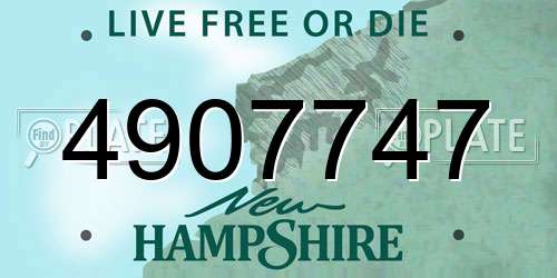 4907747 New Hampshire License Plate
