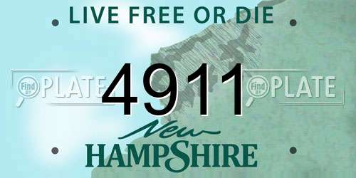 4911 New Hampshire License Plate