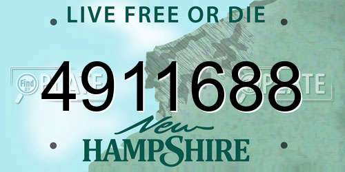 4911688 New Hampshire License Plate