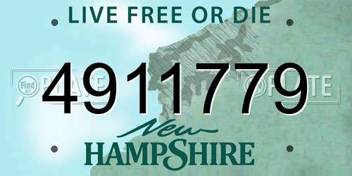 4911779 New Hampshire License Plate