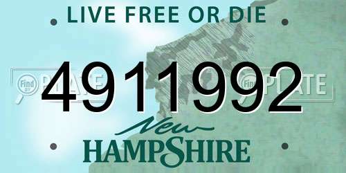 4911992 New Hampshire License Plate