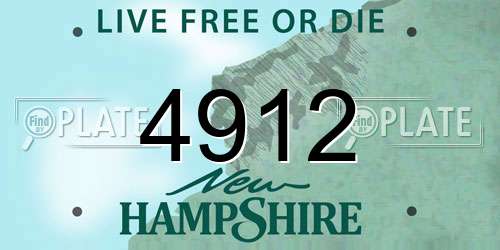 4912 New Hampshire License Plate