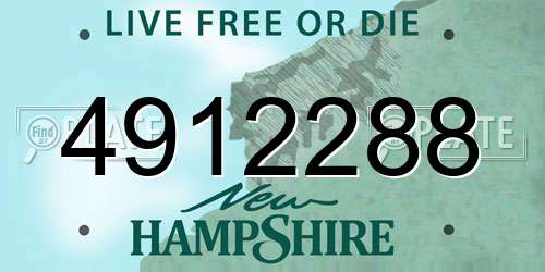 4912288 New Hampshire License Plate