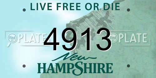 4913 New Hampshire License Plate