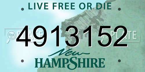 4913152 New Hampshire License Plate