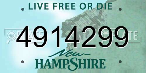 4914299 New Hampshire License Plate