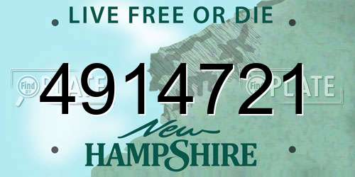 4914721 New Hampshire License Plate