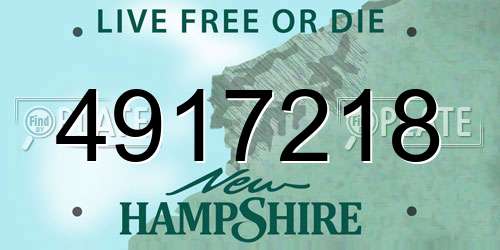 4917218 New Hampshire License Plate