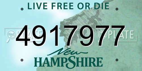 4917977 New Hampshire License Plate