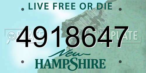 4918647 New Hampshire License Plate