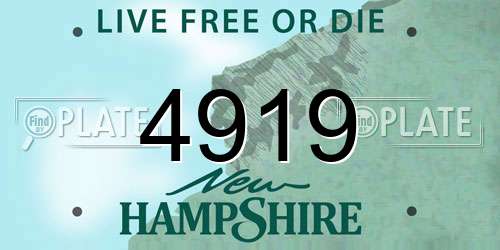 4919 New Hampshire License Plate