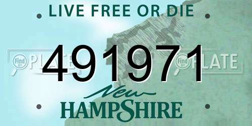 491971 New Hampshire License Plate