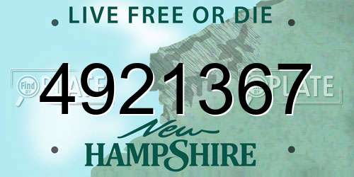 4921367 New Hampshire License Plate