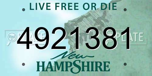 4921381 New Hampshire License Plate