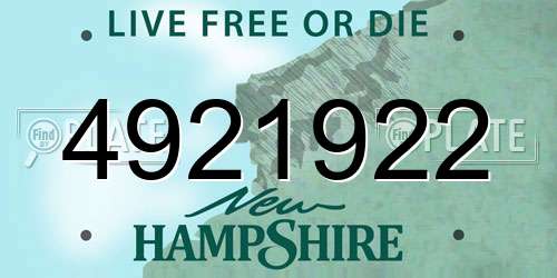 4921922 New Hampshire License Plate
