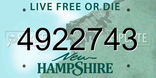 4922743 New Hampshire License Plate