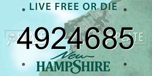 4924685 New Hampshire License Plate