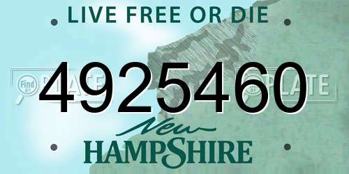 4925460 New Hampshire License Plate