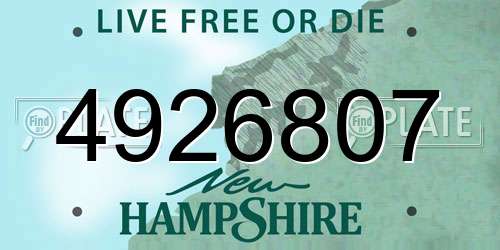 4926807 New Hampshire License Plate