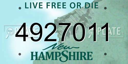 4927011 New Hampshire License Plate