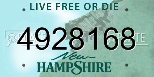 4928168 New Hampshire License Plate