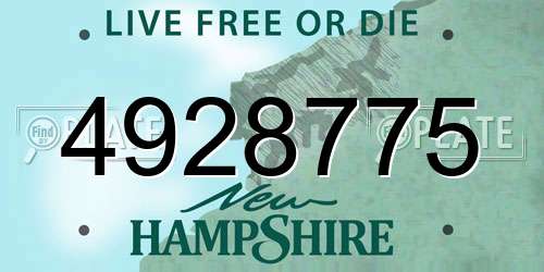 4928775 New Hampshire License Plate