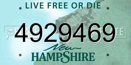 4929469 New Hampshire License Plate